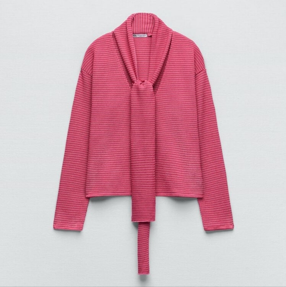 ZARA LIMITED EDITION STRIPED SWEATSHIRT WITH SCARF - Picture 3 of 5